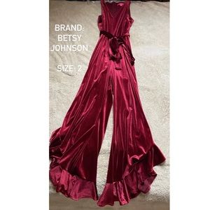 Red velvet jumpsuit